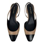 Veronica Beard  Cecile Leather Cap Toe Slingback Pump Black Tan Size 8M Photo 5