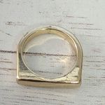 Gold Tone Ring with Flat Angled Design Womens Size 7 Photo 2