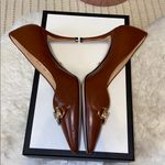Gucci  Brown Leather Heels with GG Horsebit Accents Photo 4