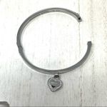 Michael Kors CZ dangle heart, steel bangle bracelet Photo 6