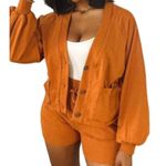 Zenana Outfitters Cropped cardigan short set. Almond. Small. NWOT Photo 1