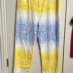 💖 Vintage Escada Sport High Rise Printed Cropped Jeans Yellow Size 10 Photo 1