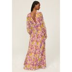 LDT Long Sleeve Floral Maxi Dress Purple Womens Size 0 Photo 2