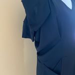 Y2K unique Black Sculptural Pagoda Sleeve Origami Puff Shoulder dress, size S Photo 2