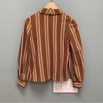 Vintage 70s Retro Button Down Long Sleeve Striped Shirt size XS / S Orange Photo 4
