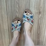 Raye Beige & Colorful Embroidered Floral Slide Sandals Photo 1