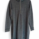 Tommy Bahama Gray and Black Half Zip Long Sleeve Billow Double Knit Dress Photo 0