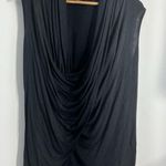 Womans B’LEEV XL Black Pullover V Neck Criss Cross Sleeveless Blouse Photo 0