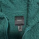 Forever 21  Fluffy Jacket Zip-Up Green Cropped Photo 2
