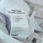 Paige  NWT High Rise Laurel Canyon Boot Raw Hem Jeans in Crisp White Size 30 Photo 10
