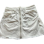Free People  Women's White Denim‎ Mini Skirt Size 26 Casual Pockets Photo 0