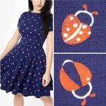 Unique Vintage Gwynnie Bee ladybug Print Dress, 2X Photo 1