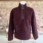 Athleta  Cozy Snap Jacket Sherpa Pullover Plum Purple  XS Teddy Quilted Photo 3