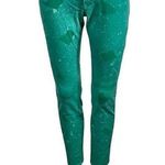 Old Navy Womens Denim Skinny Jeans Bleached Rock Star Ankle Length Green Size 4 Photo 0