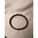 Vintage Retro Gold Tone Bangle Bracelet with Chain Link Design Photo 1