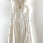 French Connection Whisper Ruffle V Neck Mini Dress White 6 Photo 6