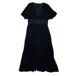 Lavender Field *New Swimsuit Cover Up Womens Lg Black Crochet Maxi Tie Travel Photo 1