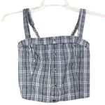 Hollister  Gray Plaid Cropped Tank Top Sz S Photo 4