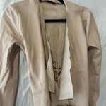 ZARA  Tan Faux Leather Open Front Jacket Size Small Photo 1