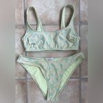 Stoney Clover Lane  Lime Green Palm Tree Bikini Top + Scoop Bottom #4812; size M Photo 1