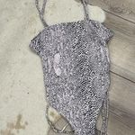 Nasty Gal  snake print one piece square neck rouch side bathing suit Photo 0