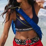 Free People #113 NWT Never Better Logo Set Sports Bra & Leggings in Black Combo Photo 3