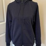 Adidas  Aeroready Jacquard Logo Full Zip Hoodie Sweatshirt Navy Blue NEW Photo 0