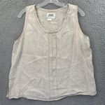 Flax  100% Linen Tank Top Oatmeal Beige Lagenlook Beach Boho Women's Small Photo 0