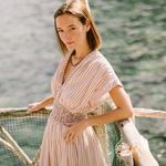 ๐MIRTH๐ Granada Dress ~ Bronze Stripe Print Medium Tan Photo 7