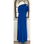Tadashi Shoji Asymmetrically Pleated Formal Gown, Mystic Blue, Size XL EXCELLENT Photo 3