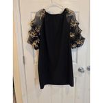 MSK Petite Black Dress Gold Floral Embroidered Sleeve Party‎ Cocktail PL Size undefined Photo 4
