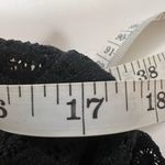 Pamela Black Open Front Hooded Crochet Cardigan Lightweight Boho Layer Size M Photo 4