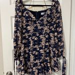 Petal and Pup  Navy Floral Ruffle Trim Mini Dress Sz 6 Photo 9