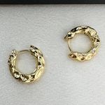 Irregular Small Gold Hoop Earrings for Women Photo 1