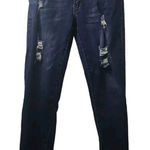 Kancan Distressed‎ Skinny Jeans Dark Wash Denim Ripped Juniors Size Blue Size 29 Photo 0