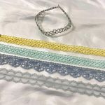 Early 2000's Whimsical Pastel Blue Silver Lace Choker Collar Necklaces Lot of 5 Photo 2