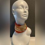 Vintage 1970s Italy Scarf Orang 33 X 34 Orange Photo 5