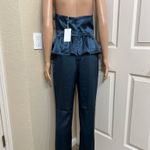 Lovers + Friends  strapless blue satin jumpsuit Photo 2
