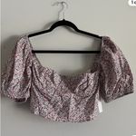 Lani the Label  Women S Ditsy Floral Cotton Boho Puff Sleeve Bustier Crop Top Photo 1