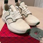 Tory Burch  Ivory and Green Knit Sneakers Photo 0