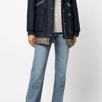 Veronica Beard RARE  Halbert Zip Up Wool Blend Quilted Coat Navy Size XS Photo 7