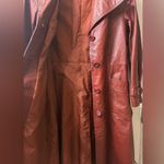 Vintage I Leather Trench Coat burgundy size 11 Photo 2