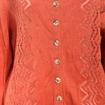 Peruvian Connection  pointele Women’s orange cardigan size XL Pima Cotton - Photo 8