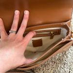ZARA  tan faux vegan leather boxy retro 60s inspired crossbody clutch bag Photo 4