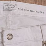 Levi's π Plus 24 24W White Jeans Mid Rise Slim Cuffed Crop Stretch NWT NEW Photo 2