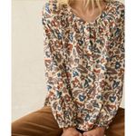 Faherty Odette Blouse Size XS Linen Blend Ginger Maplewood Floral Photo 1