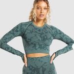 Gymshark Camo Adapt Crop Top in Obsidian Green Photo 0