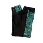 LuLaRoe Black Yoga Leggings pants Black Peacock Feather strips outside leg Size Photo 2