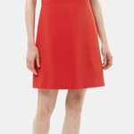 Theory Raneid Sleeveless Crepe Trapeze Dress In Poppy Size 0 Photo 0