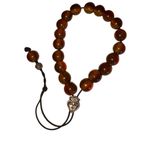 Vintage Moroccan Resin Amber Prayer Beads Necklace – Brown Green Striped Photo 10
